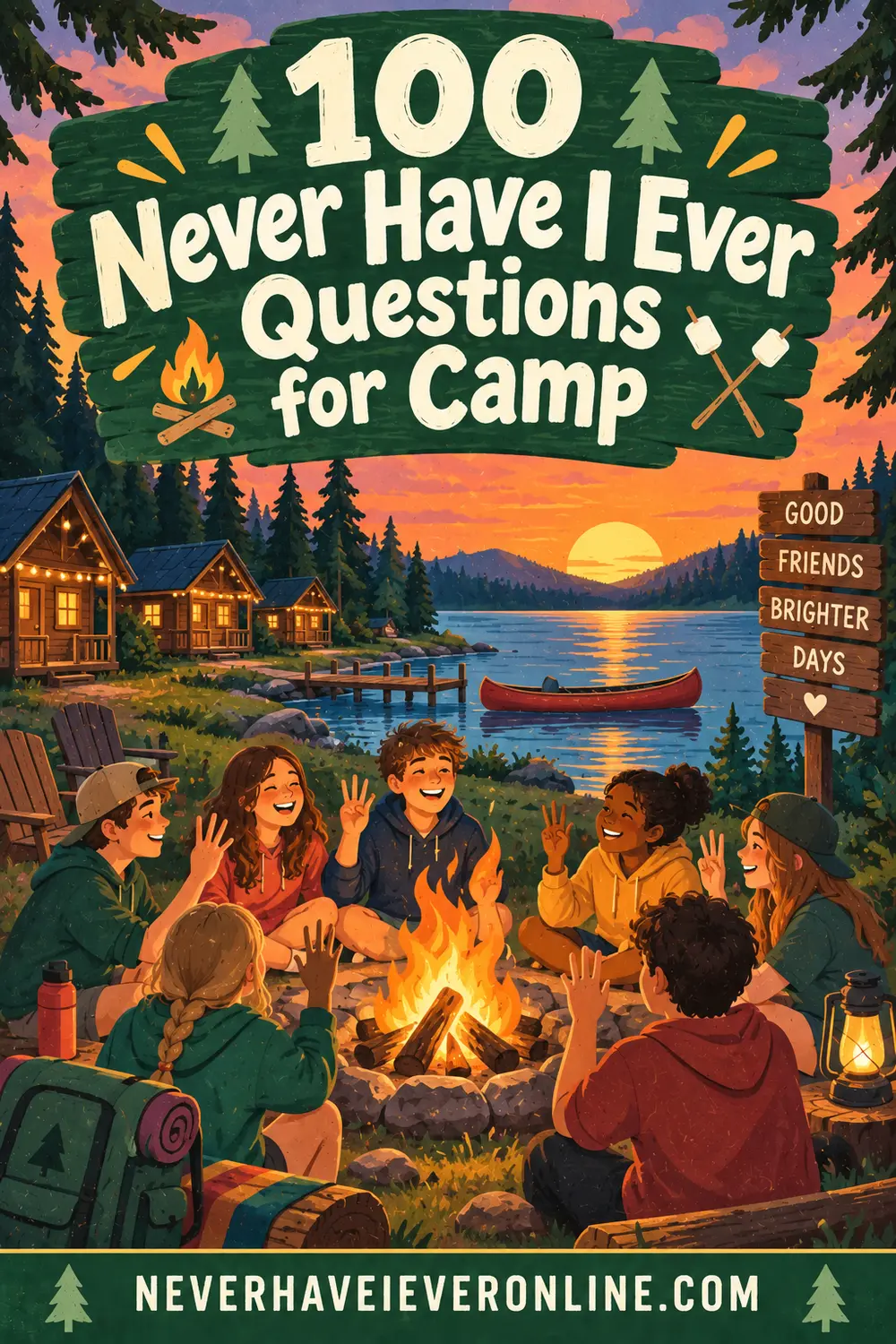 100 Never Have I Ever Questions for Camp (Cabins, Campfires & Counselors)