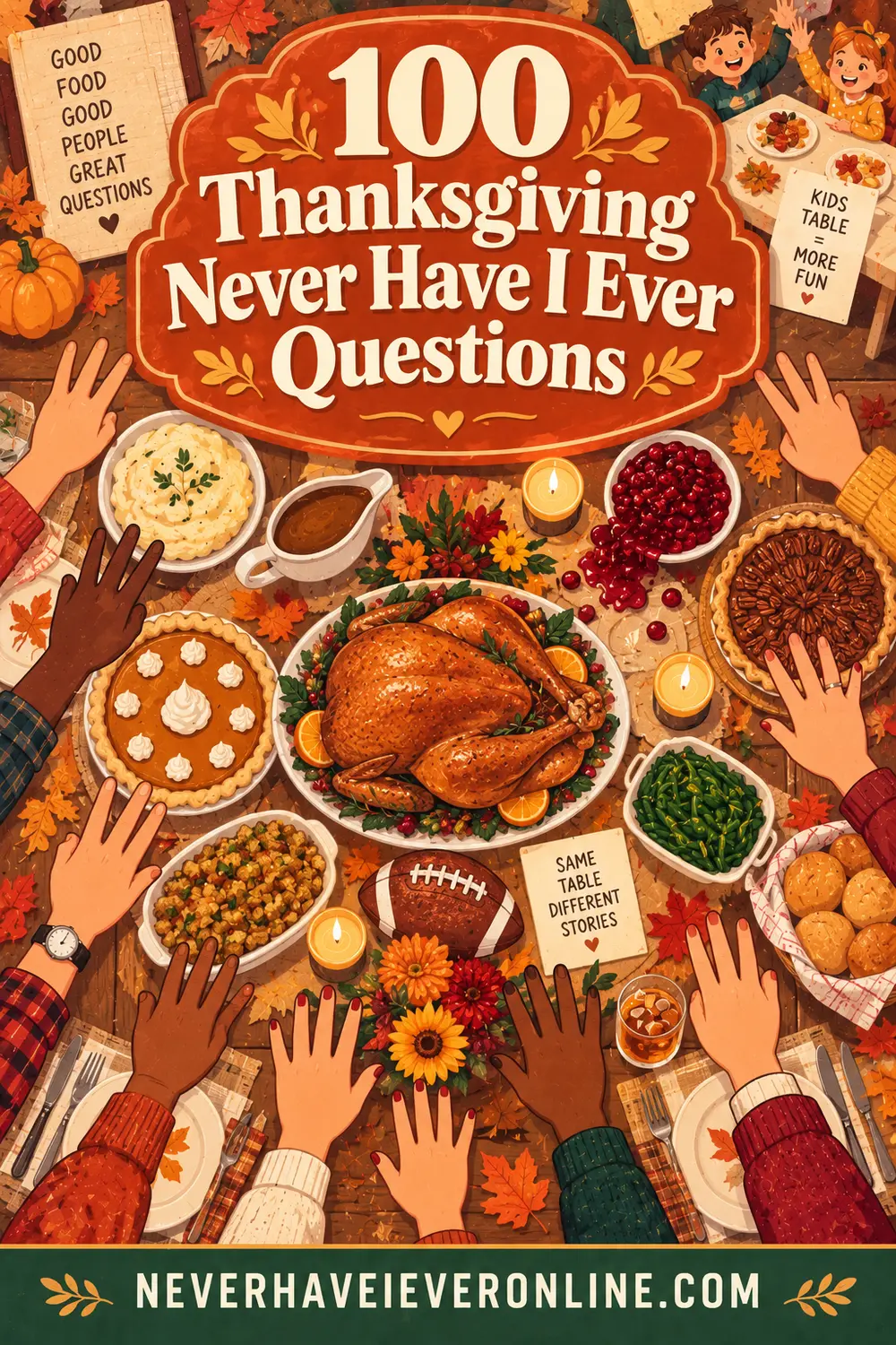 100 Thanksgiving Never Have I Ever Questions (Family Table, Football & Leftovers)